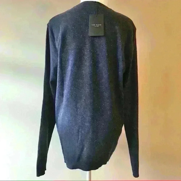 Ted Baker London Navy Speckled Crew Neck Sweater - Picture 4 of 8